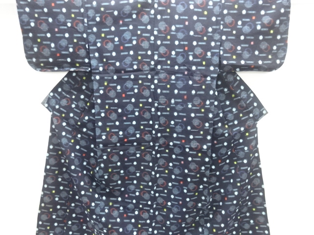JAPANESE KIMONO / ANTIQUE COTTON HONBA KURUME KASURI POLKA DOT HITOE K